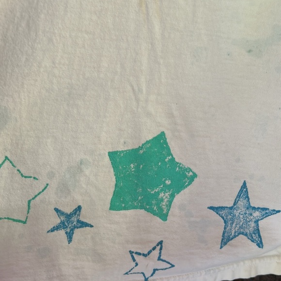 Vintage 80s 90s Celestial Witchy Moon & Stars Cropped Short Sleeve T Shirt L/XL - Picture 5 of 9